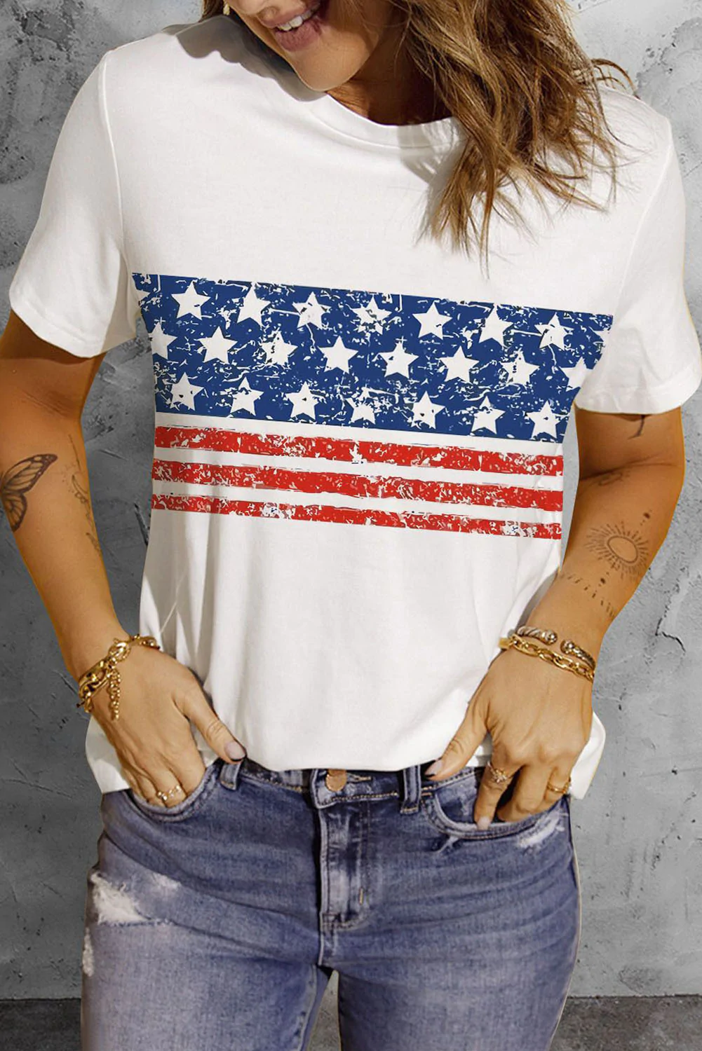 AMERICAN FLAG STRIPED T-SHIRTS