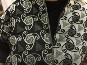 black and silver paisley scarf